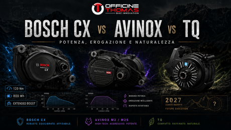 Motori e-MTB 2026/2027: Bosch CX 120 Nm, Avinox M2/M2S e futuro TQ